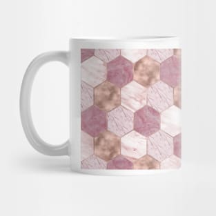 Pink marble honeycomb with rose gold accents Mug